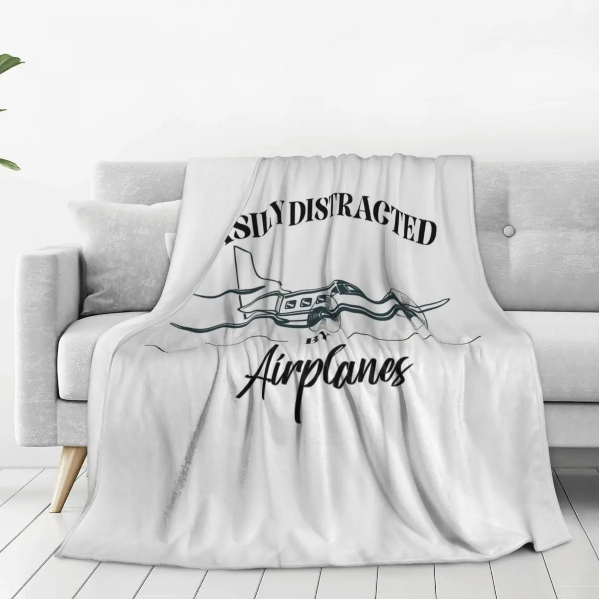 Easily Distracted By Airplanes Classic Blankets Fleece Multi-function Throw Blankets Throw Blanket For Home Throws Bedspread