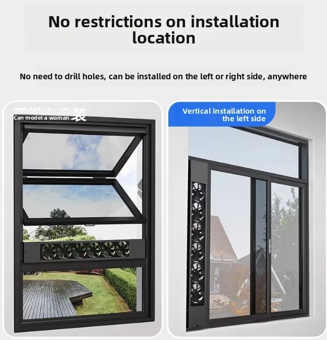 Hot Sale Punch-Free Retractable Window Exhaust Fan Powerful Quiet With Adjustable Speed Household Vent Fan For Kitchen Bathroom