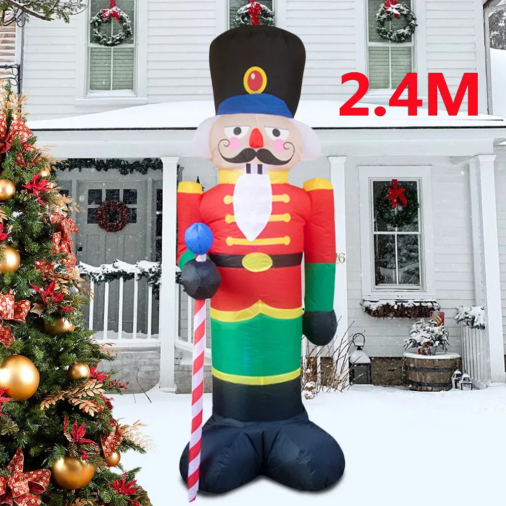 24m-inflatable-nutcracker-soldier-outdoors-christmas-decorations-for-indoor-home-yard-garden-xmas-decoratio-party yard decor