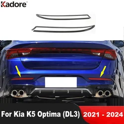 For Kia Optima K5 2021 2022 2023 2024 Carbon Fiber Car Rear Bumper Fog Light Lamp Cover Trim Tail Foglight Trims Accessories