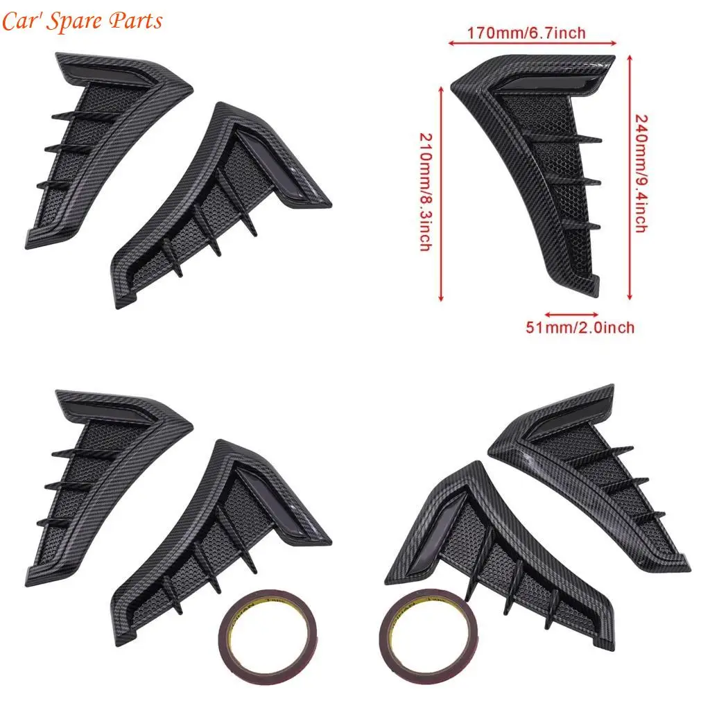 Y4UA 1 Pair CAR Side Air Wing Vents Sticker Taper Capuletería Case Universales