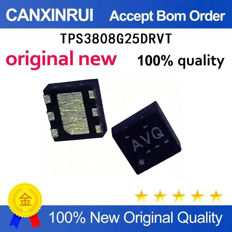 (5-100 pieces)New TPS3808G25DRVR TPS3808G25DRVT silk screen AVQ SON6 spot chip IC
