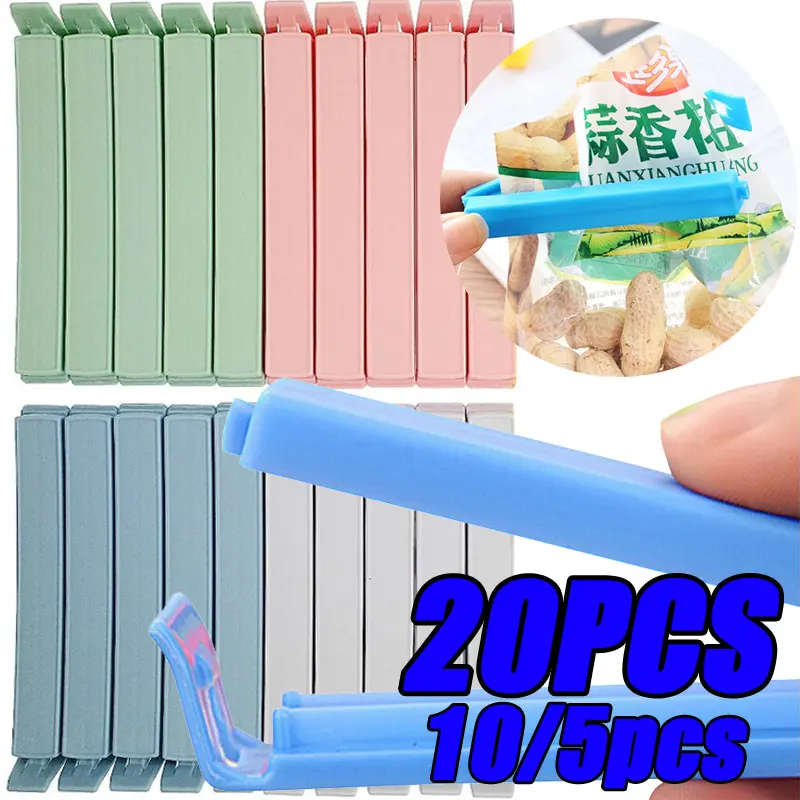 

20/5PCS Portable Kitchen Storage Food Snack Seal Sealing Bag Clips Sealer Clamp Plastic Tool Kitchen Accessories Food Bag Clips