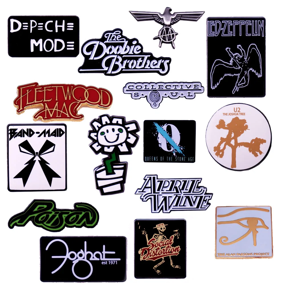 Rock Band Metal Badge Fashion Music Merchandise Brooch Personalized Backpack Jacket Decoration Pin Fan Collectible Gift