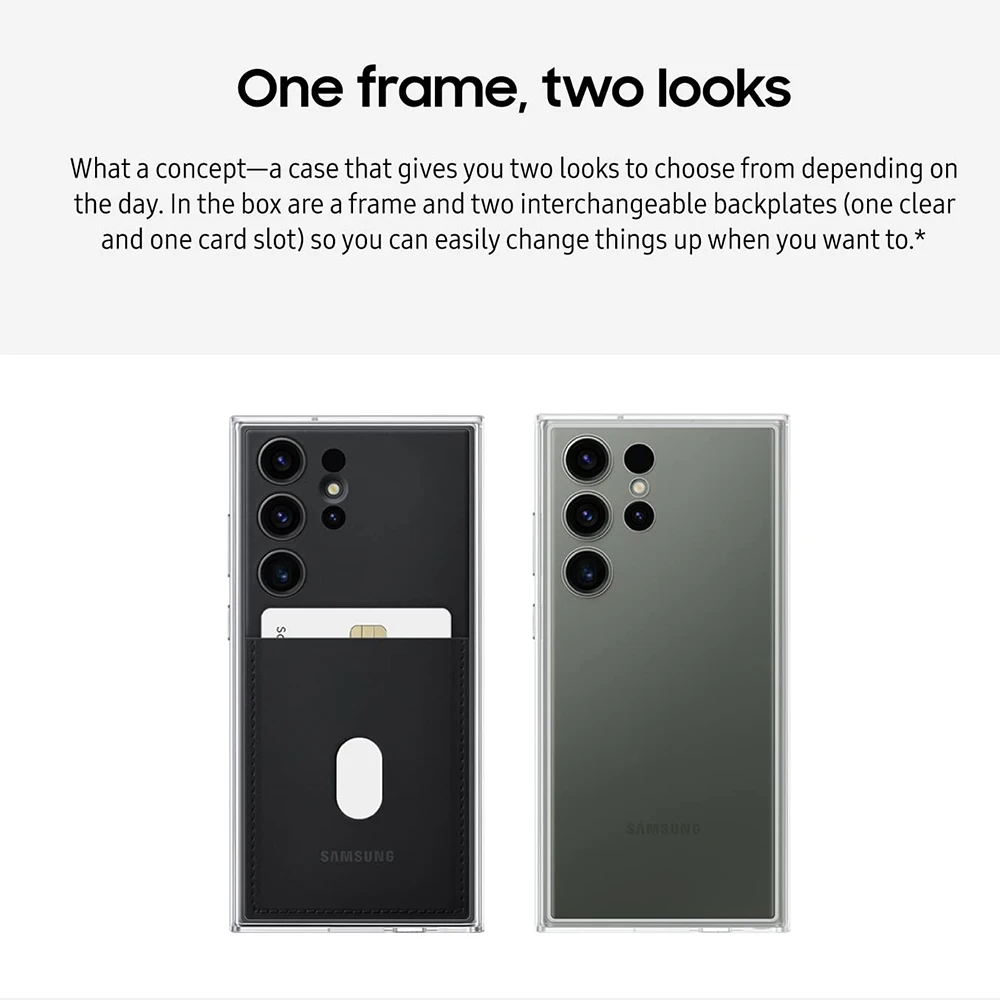 Original Samsung Galaxy S23 Ultra Frame Case EF-MS918 Slim Dual Look Card Slot Phone case for Galaxy S23Ultra Black