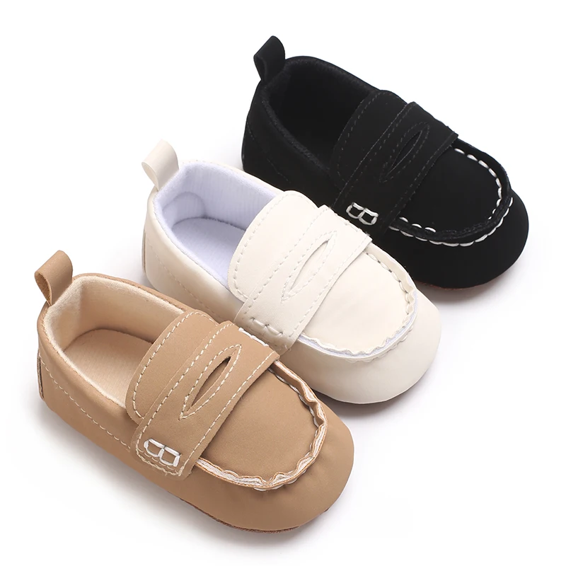 Einfarbige, lässige Baby-Wanderschuhe mit weicher Sohle, geeignet für Säuglinge und Kleinkinder im Alter von 0–1 Jahren, Bohnenschuhe und Vorfußschuhe – Detail 2