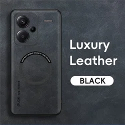 Magnetic Retro Leather Case For Xiaomi Redmi Note 13 Pro Plus Redmi Note13 Pro+ 5G Wireless Charging Phone Case Cover