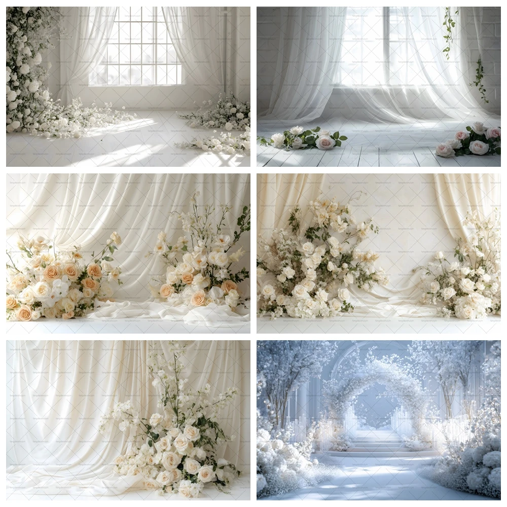 

Flower Wall Background Custom Adult Wedding Or Birthday Party Room Banner Decoration Offer Portrait Photography Studio Props