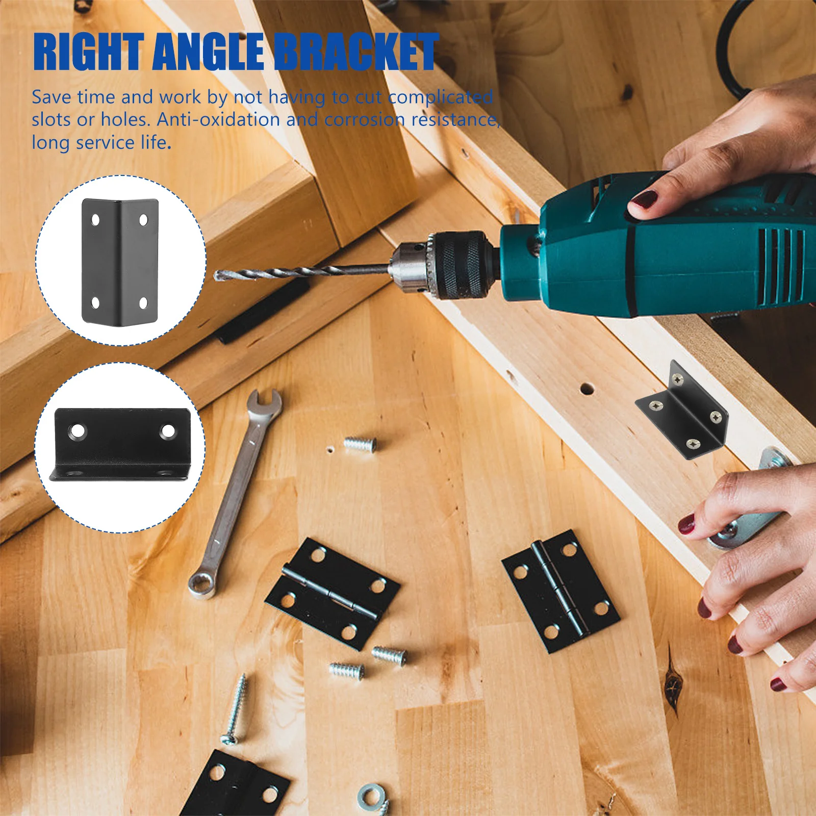 

4pcs Corner Bracket Heavy Duty Stainless Steel 90 Degree Right Angle Support For Furniture Fixing L Shape Bracing Hardware