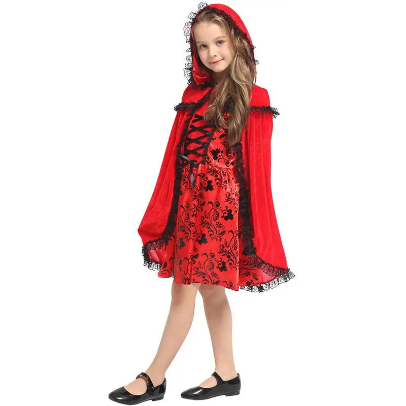 أزياء الهالوين التأثيرية للأطفال، ملابس ركوب الخيل الحمراء، ملابس أداء الأدوار G033، غطاء ركوب أحمر، أداء المسرح...