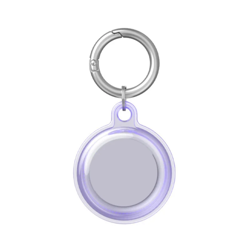 

Waterproof Transparent TPU Case For Airtag Anti-Lost Keychain Holder For Keys Tracker Protective Cover Purple-ABIU