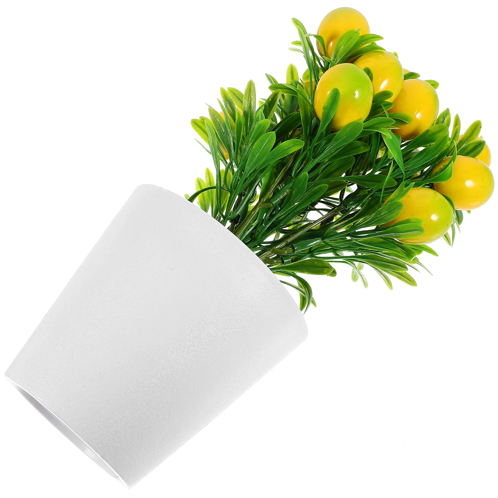 

1Set Artificial Potted Fruit Picks Realistic Lemon Branches Lightweight Plastic Faux Lemon Branches Decor for Home Office