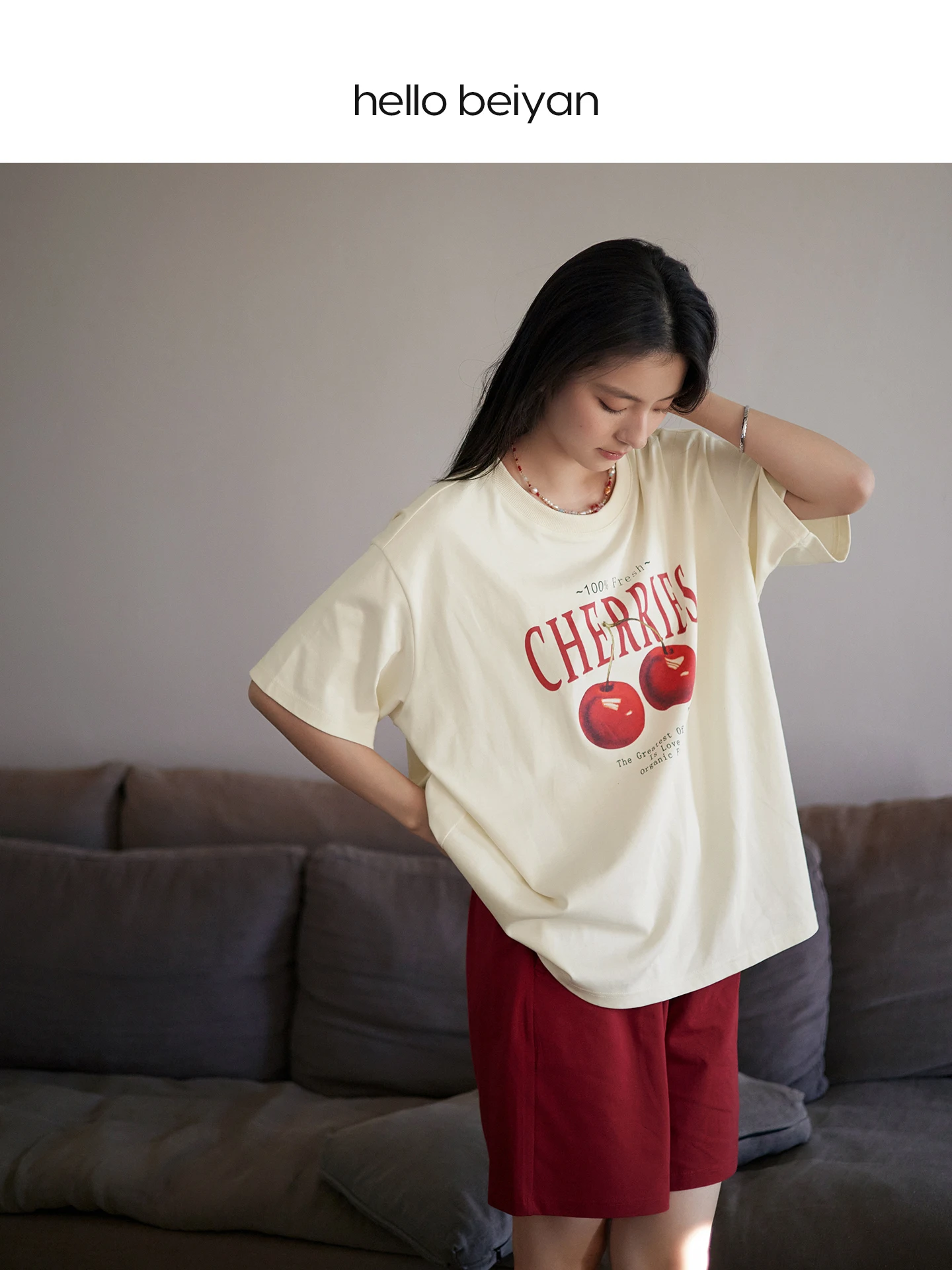 beiyan-thin-modal-cotton-sleepwear-short-sleeve-summer-cool-feeling-casual-home-clothes-set-large-size-comfortable-leisure