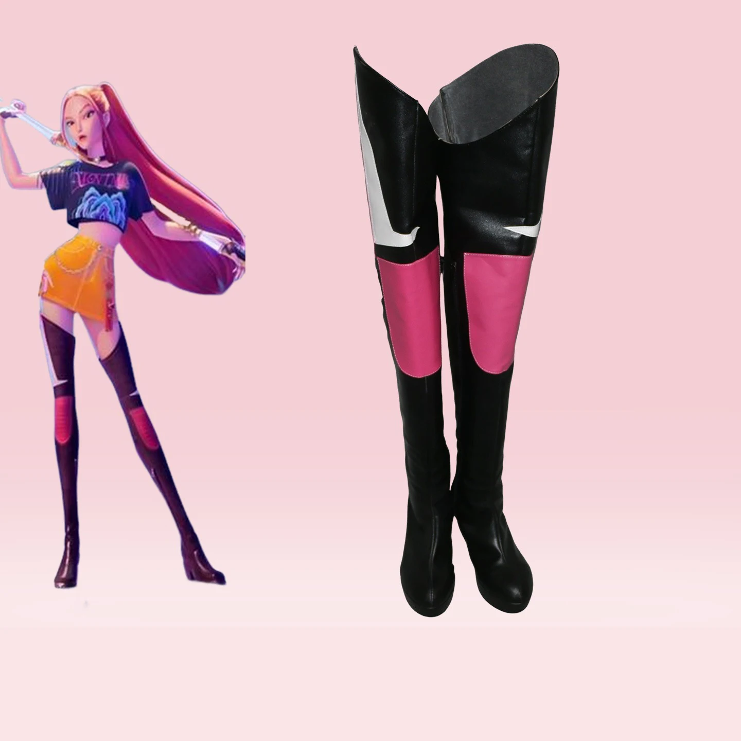 Kpop Mira Cosplay Shoes Anime Accessories Cosplay Props Halloween Carnival Boots PU Leather Shoes Custom Made