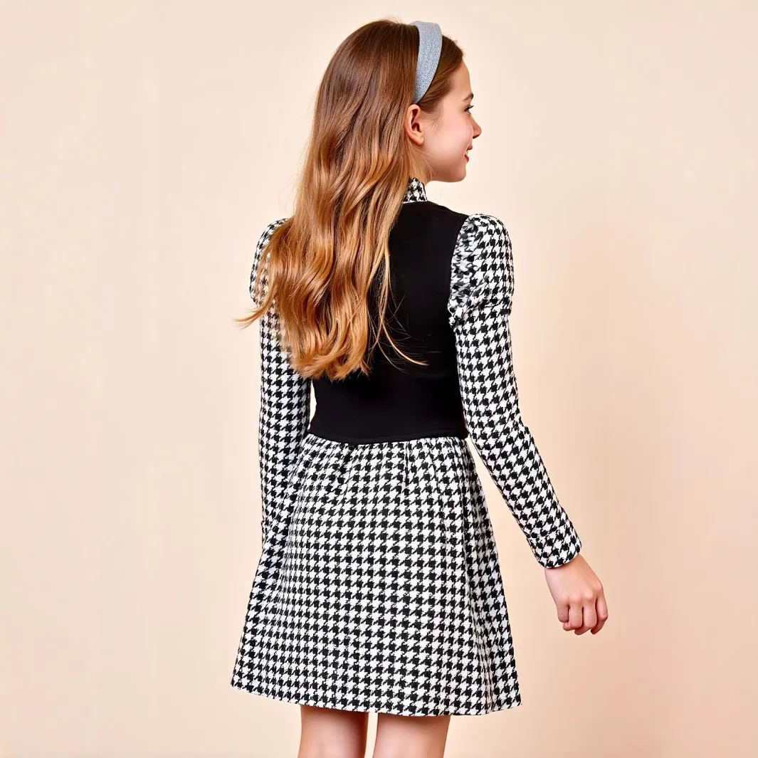 One Pcs Teen Girls' Dress Kids Autumn And Spring Dress Big Children Long sleeves Outfits For 7 8 9 10 11 12 13 14 15 16 Years
