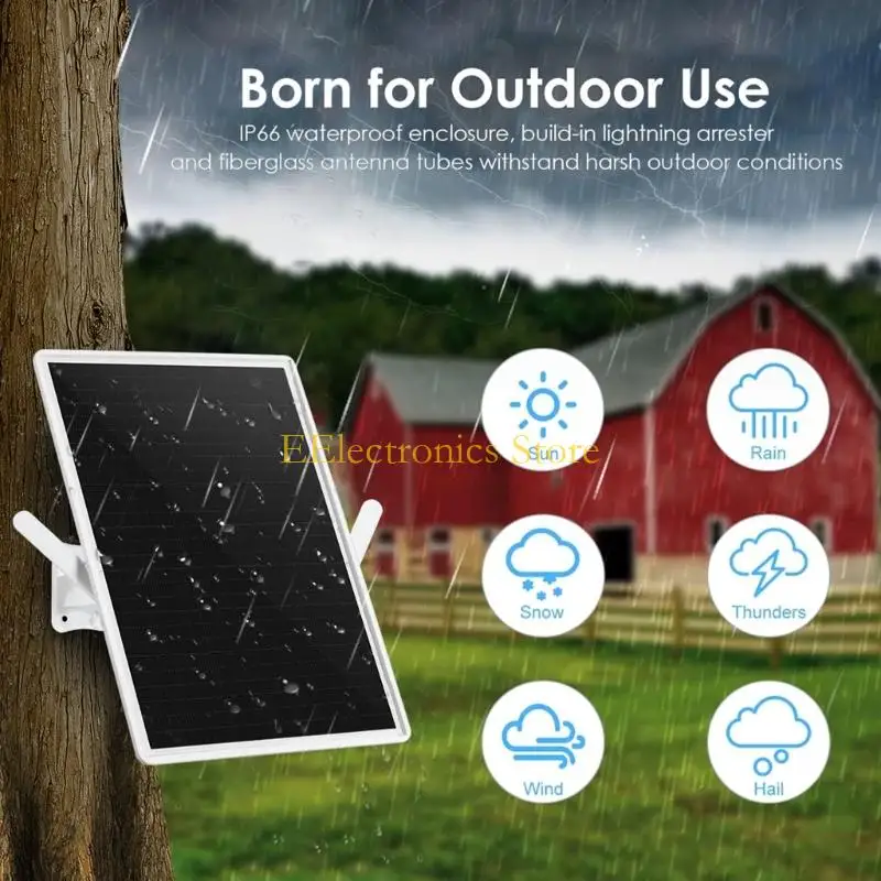 

B03C 15W Solar Panel WiFi Repeaters Outdoor Solar WiFi Extender 300mbps for Camping Long Ranges WiFi Extender