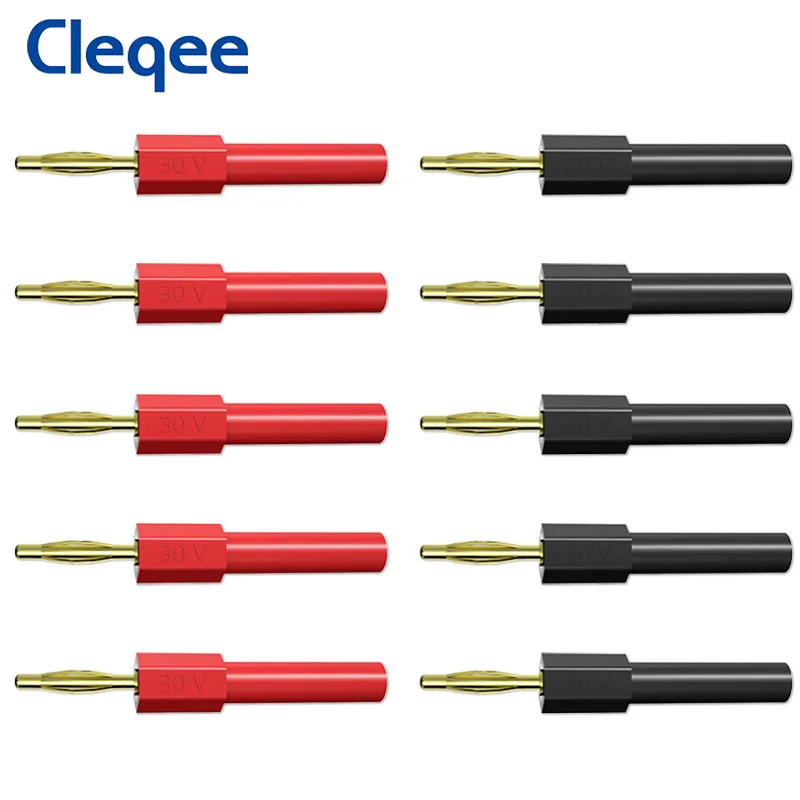 

Cleqee P7020 2mm Banana Plug Gold-plated Copper Connectors with 4mm Socket 30V/10A For Speaker Test Probes Converter