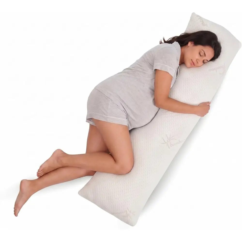 Cozy Comfort Down Alternative Pillow - Supportive, Breathable Side Sleepers Maternity Pillow - Long Cuddle Pillow or Bed, 20x54