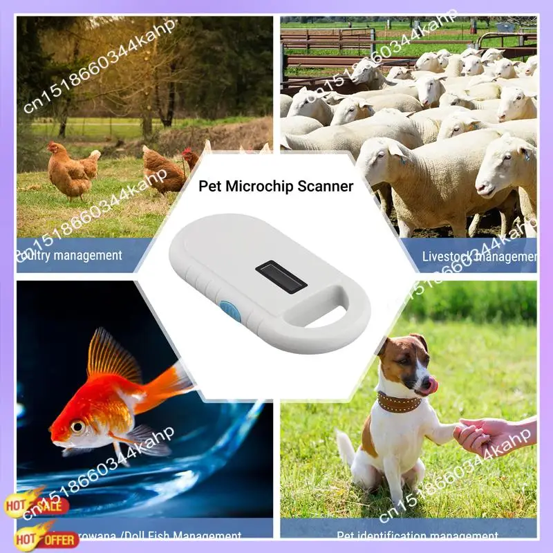 CLCU Leitor RFID Pet Microchip Scanner Portátil Leitor de Chip Animal Leitor RFID Portátil Suporta ISO 11784/11785, FDX-B