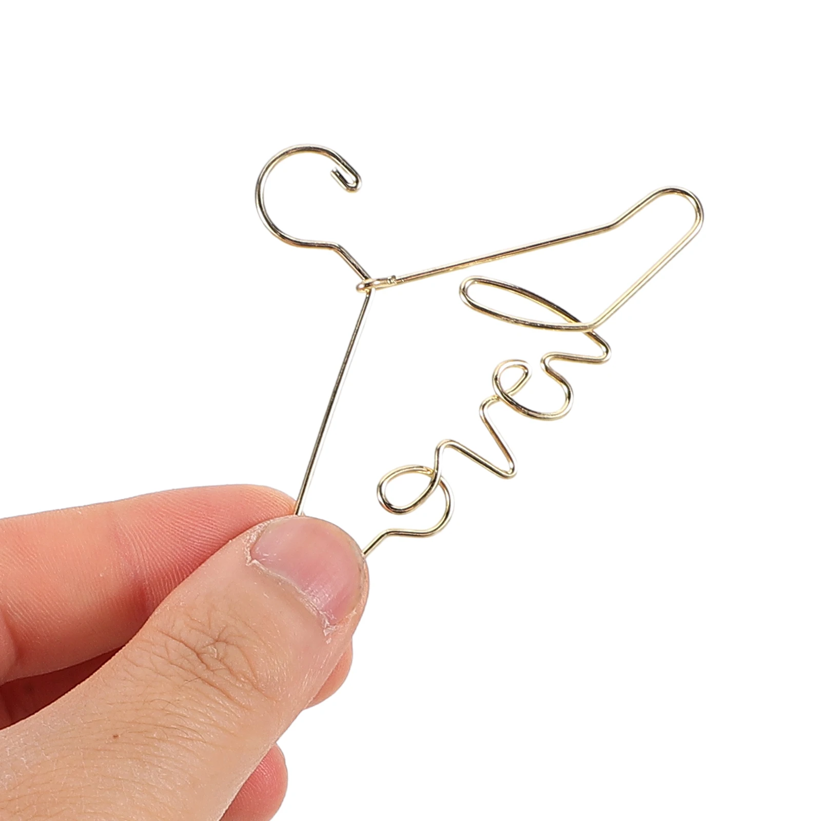 15 Piezas de Mini Perchas con Diseño de Carta de Amor para Organizar Accesorios de Casa de Muñecas, Perchas de Ropa en Miniatura, Decoración de Habitación Infantil