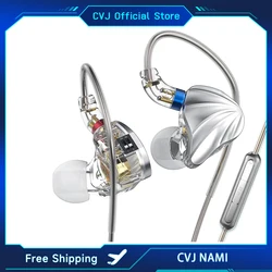 CVJ Nami alluminio lega di magnesio DD + 1BA In-Ear Wired Hybrid Headphone Switch Tuning Kai Monitor spina intercambiabile 4.4mm 2.5