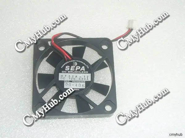 For SEPA MF52A-12 DC12V 0.09A 5010 5CM 50MM 50X50X10MM 2pin Cooling Fan MF52A-12