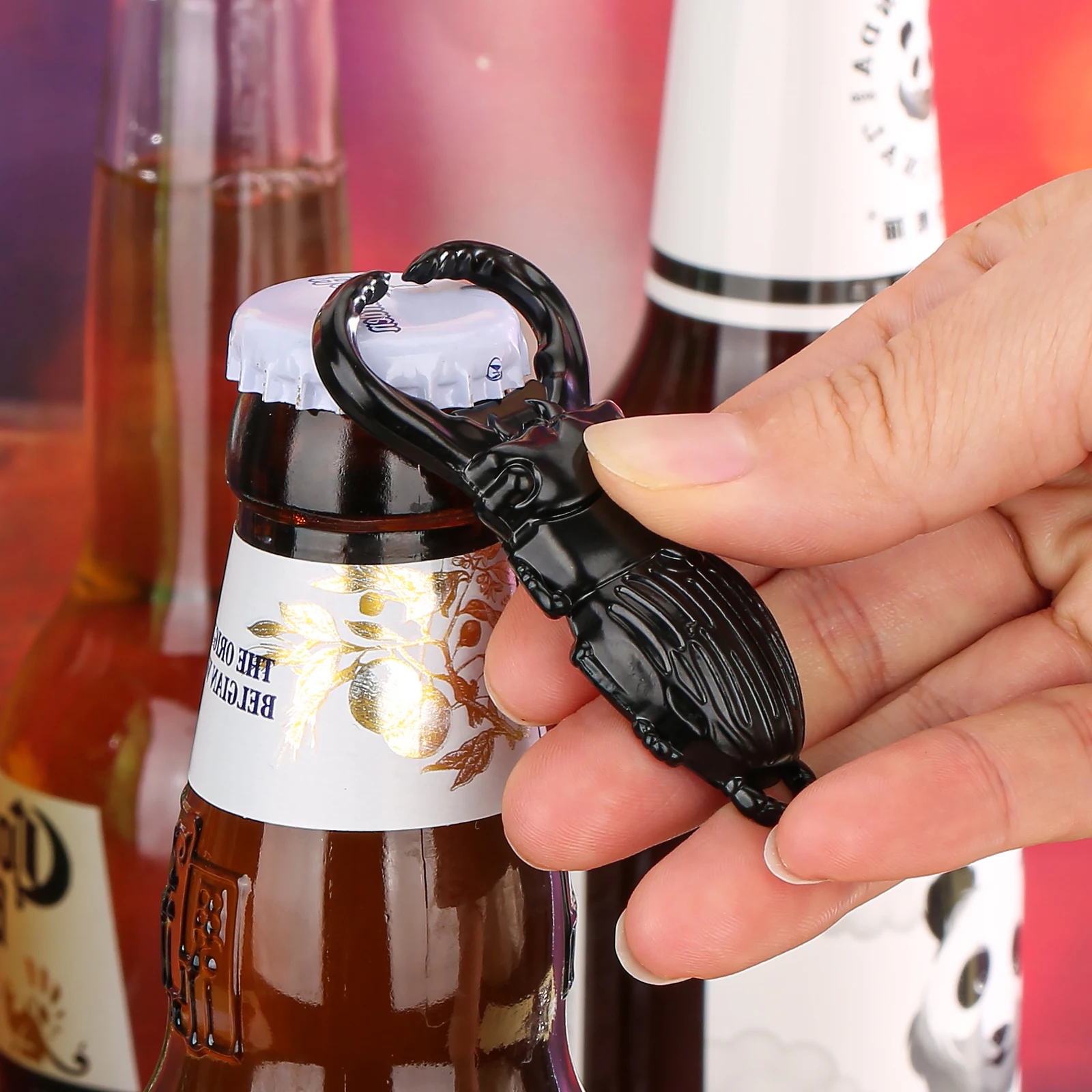 LKKCHER Beetle Design Beer Bottle Opener Beer Gift Set for Men Boy Original Idea Bar Corkscrew Kitchen Tools Gadget Decoration