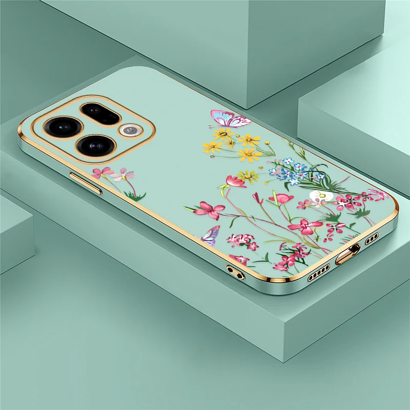 

Мягкий силиконовый чехол для телефона OPPO Find X9 Pro X9Pro с цветочным узором и бабочкой для OPPO Find X9 Pro X 9, противоударный чехол