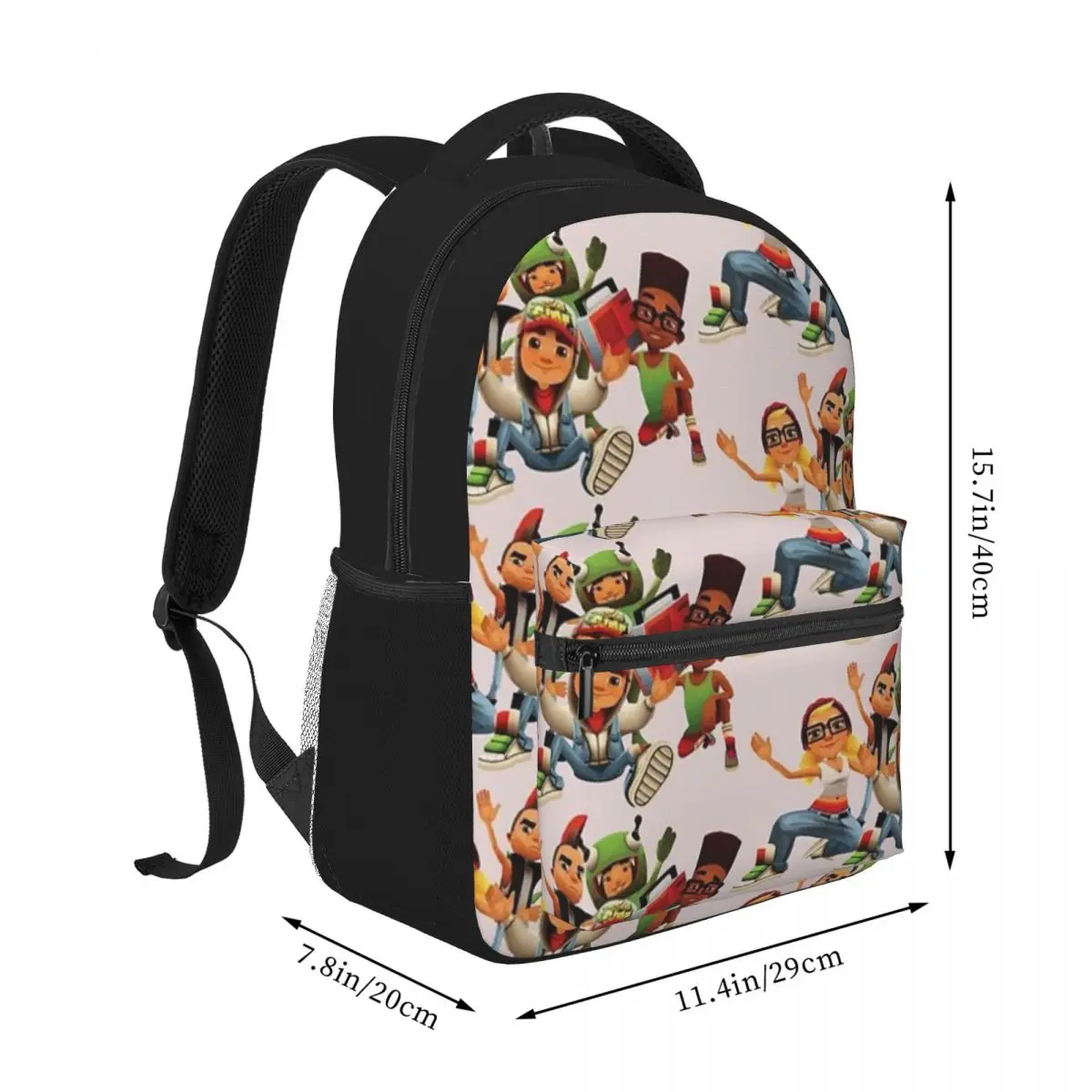 Subway Surfers Team mochila para niños, mochilas escolares para adolescentes, mochila para portátil de viaje, 16 pulgadas