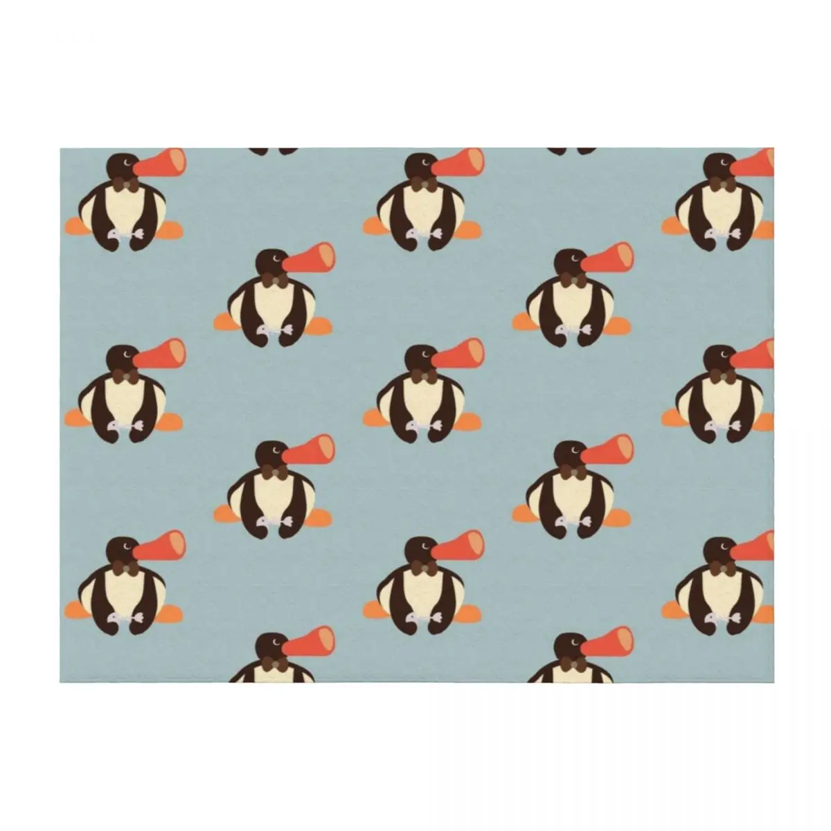 

angry pingu with fishbone and bowtie noot noot Throw Blanket heavy to sleep Quilt Warm Polar Blankets