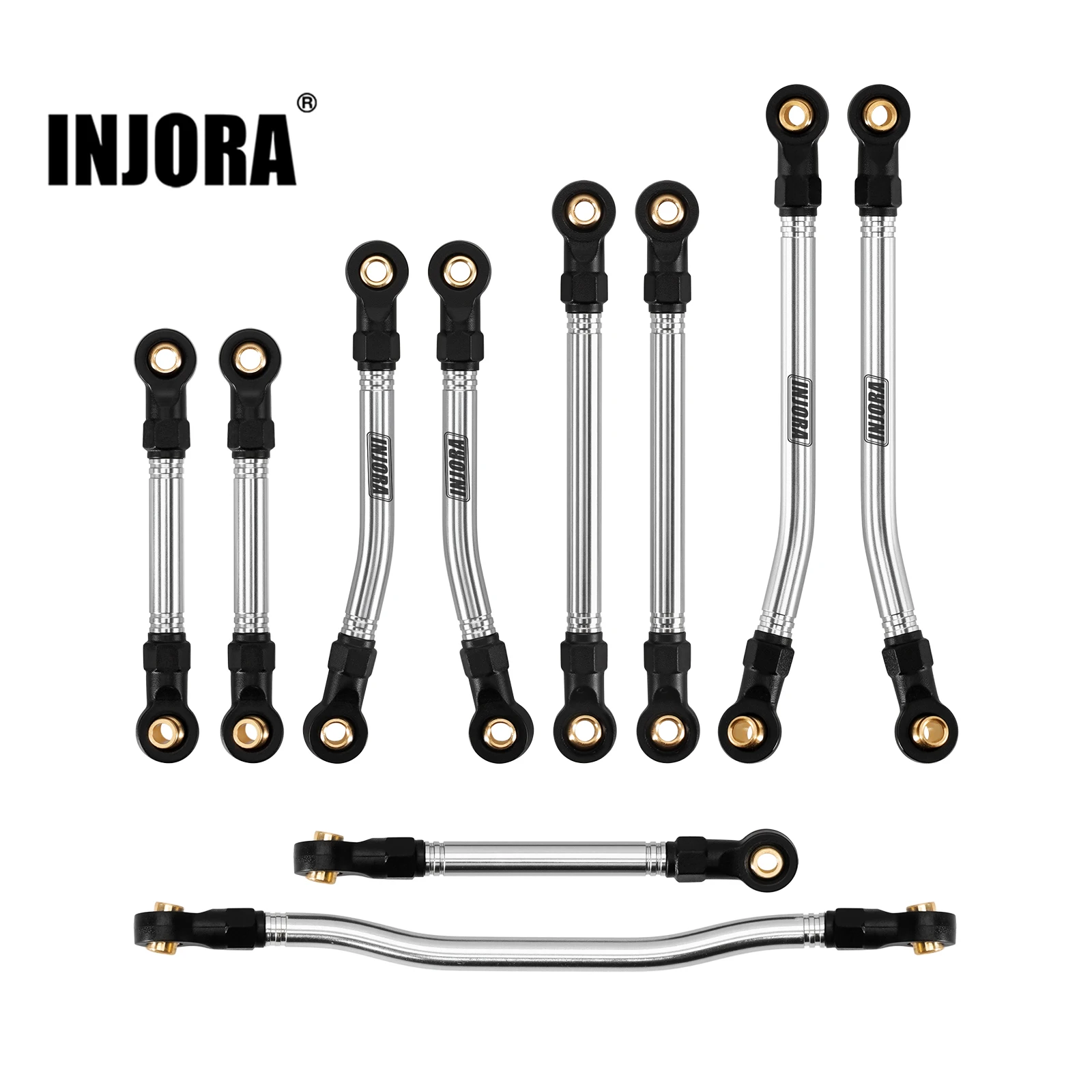 INJORA Stainless Steel High Clearance Links & Steering Links Set for 1/18 HPI Venture18