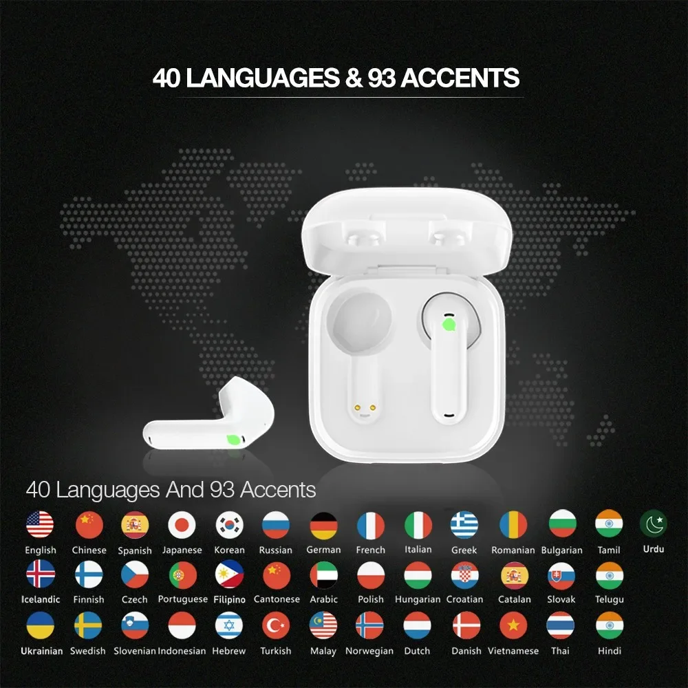 

Wireless Earbuds BT Headphones Ear Buds with Microphones Charging Case Support 40+ Languages travel translator multi languages