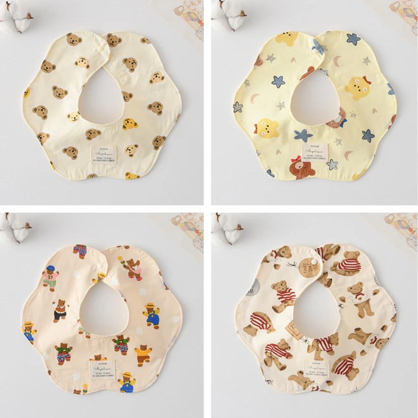

Summer Baby Cotton Gauze Waterproof Bibs Soft Cartoon Infant Bib Burp Cloths Bandana Scarf for Boy Girl Feeding Saliva Towel New