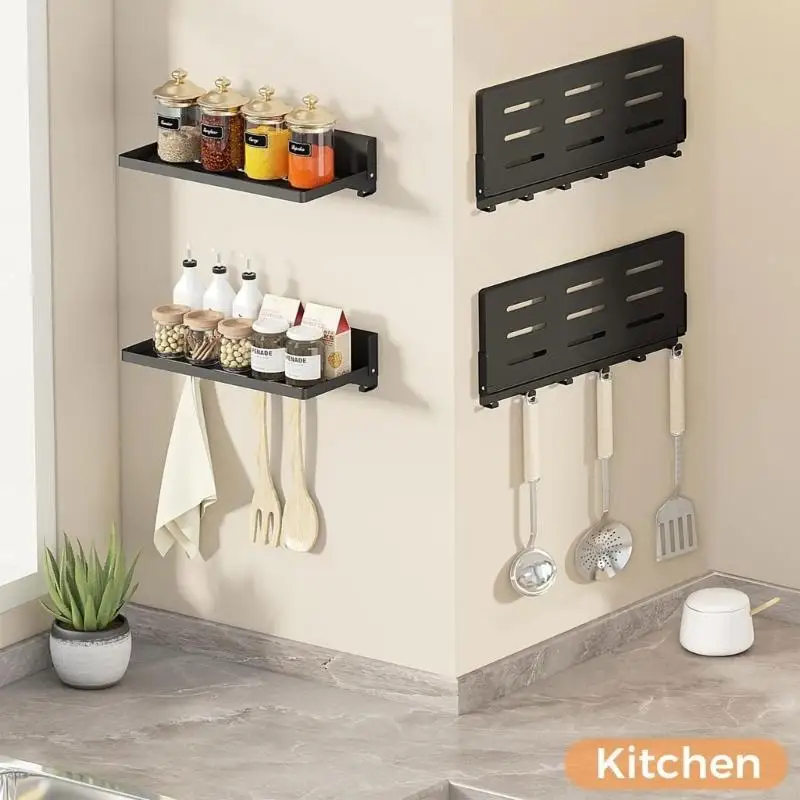 

Wall Mounted Shelf 90 Degree Folding For Minimal Space Folded Thickness Hook For Hanging Durability 87HA