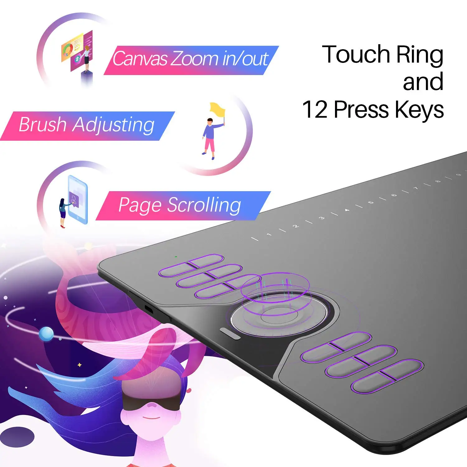 HS610 Huion المهنية القلم الإلكتروني ملحقات الكمبيوتر لوحة الرسم الرسومية #2