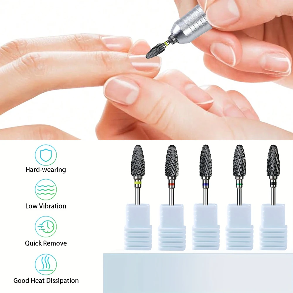 1pc or 5pcs Ceramic Nail Drill Bit, Safe and Professional Nail Cleaning and Polishing Head, Used to Remove Calluses and Dead Ski