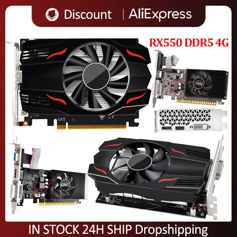 RX550/GT730/GT610 Desktop PC Graphics Card PCI-E3.08X DDR5 4GB Video Card 128 Bit Computer Graphics Card DP+DV1+HDMI-Compatible