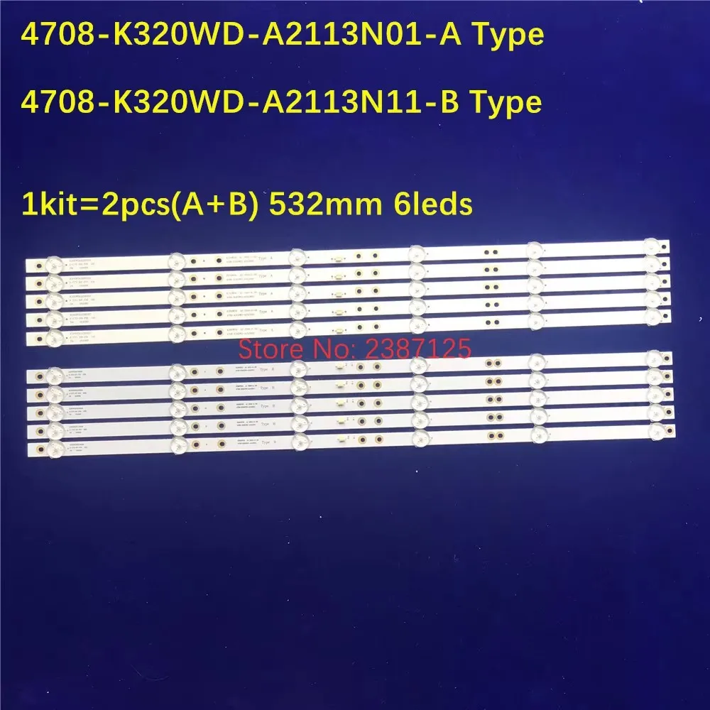 60 قطعة LED قطاع 6 مصباح 2T-C32AC1H 4708-K320WD-A2113N01 4708-K320WD-A1113N11 AOC 32M2070 32J4HA 32B4HA 321H70 32HHF5952/T3
