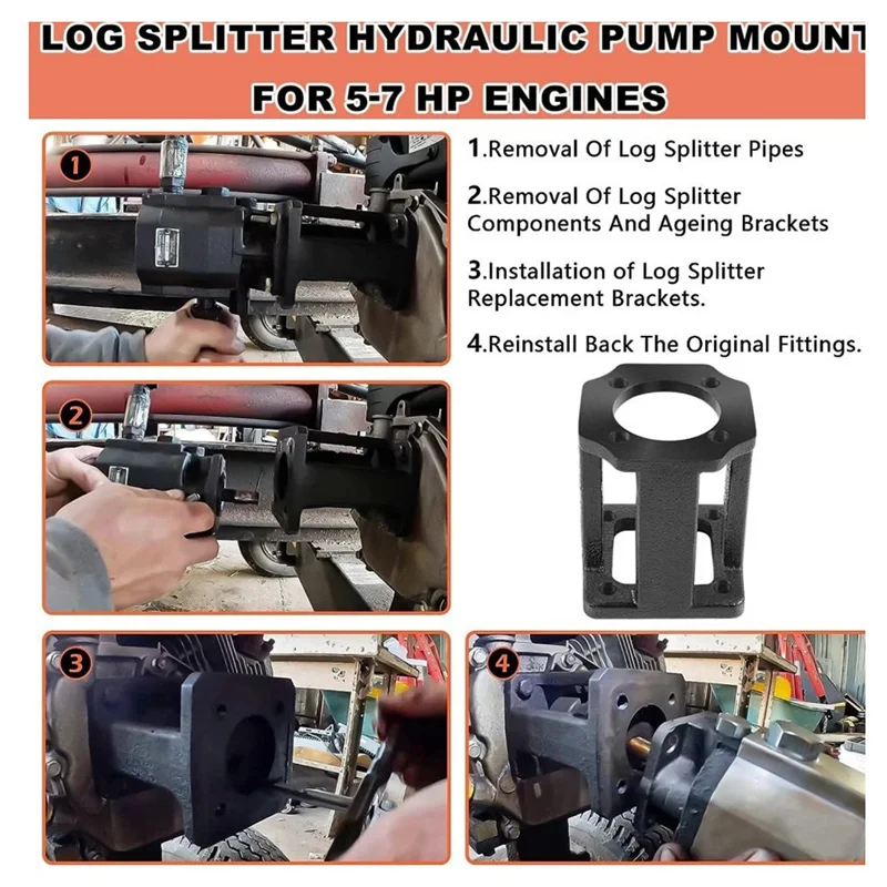 A34R Hydraulic Log Splitter Bracket Replacement Fits 5-7 Horsepower Engine Log Splitter Hydraulic Pump Mounting Bracket