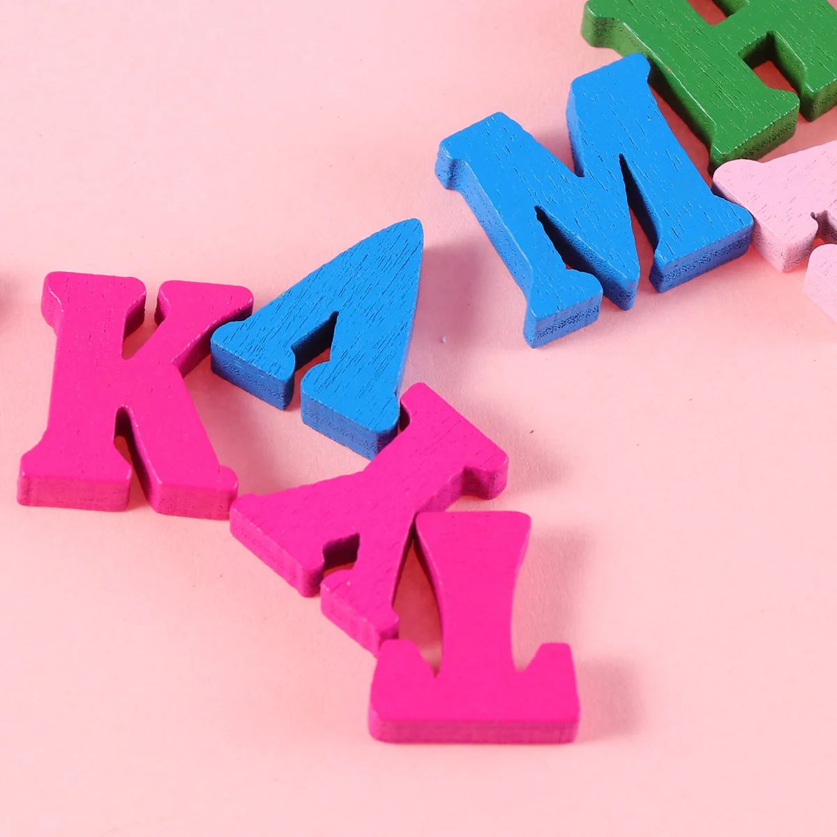 

100pcs Colorful Wooden Letters Montessori Educational Alphabet Preschool Learning Decorative Wall Hanging For Home Party Light