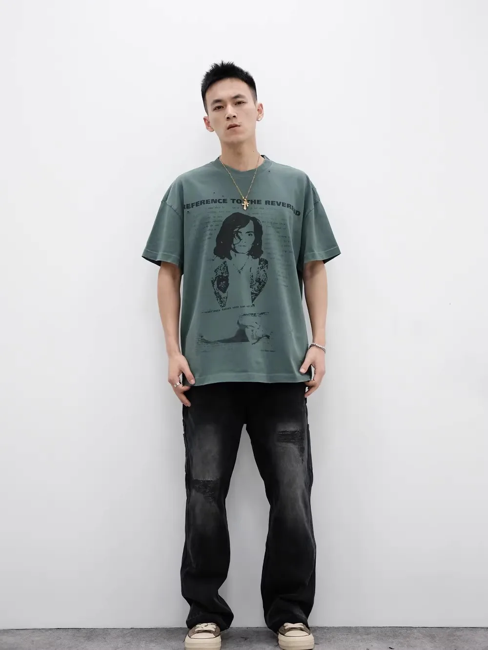 

Новые мужские футболки из хлопка с эффектом потертости, синие, в стиле хип-хоп, для скейтбординга и уличной моды, размер US F22