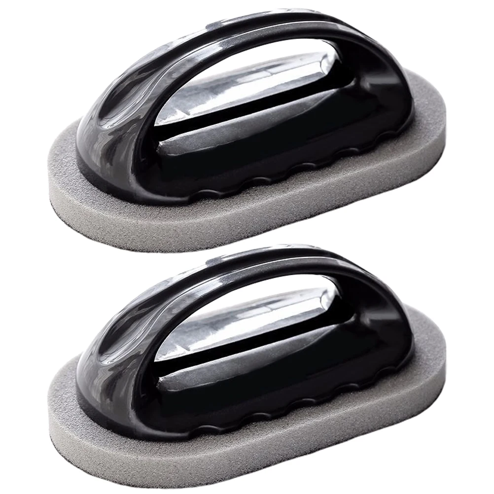 

2pcs Corundum Scrubbing Sponges Emery Sponge Scrubber With Handle Dishwashing Brush For Kitchen Cleaning Tools