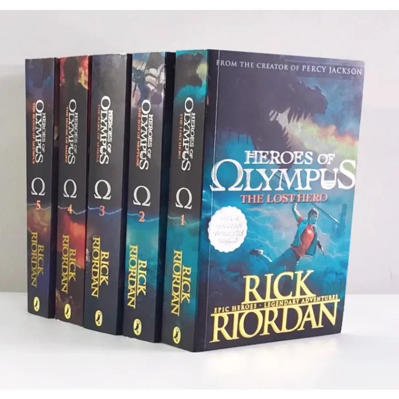 5 Books Percy Jackson Heroes of Olympians Second Season English Original Novel Books Children's English Picture Book Sets