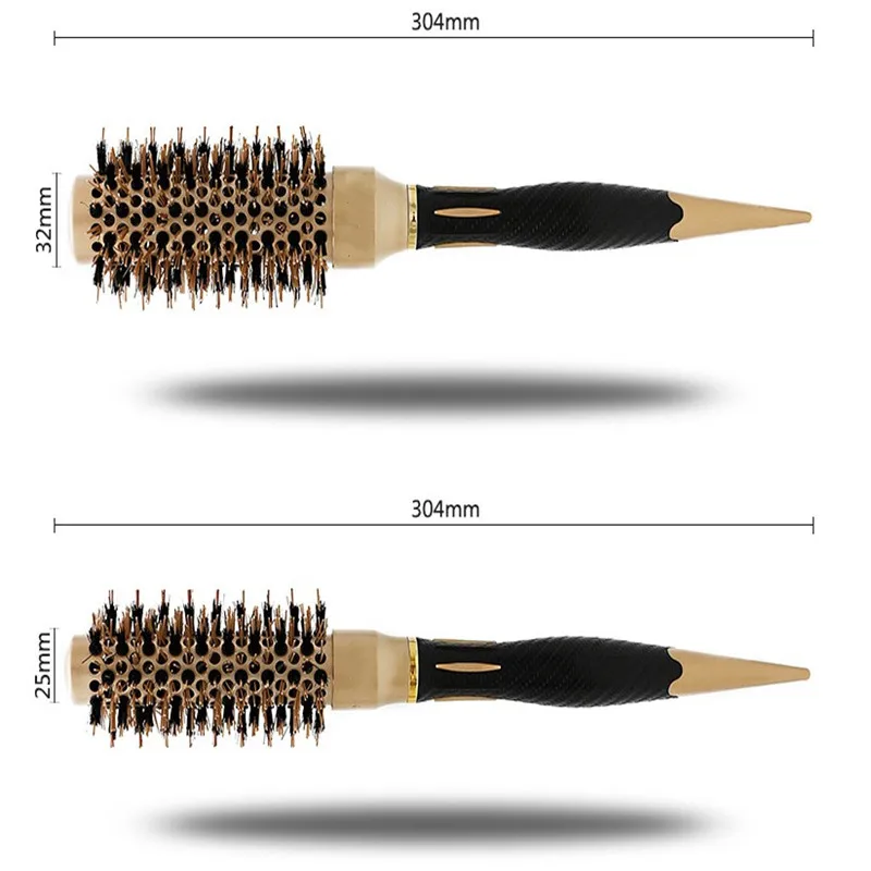 Peine antiestático profesional, cepillo de pelo redondo de lujo, cepillo de pelo, herramienta de peinado de salón de rizos de secado de moda