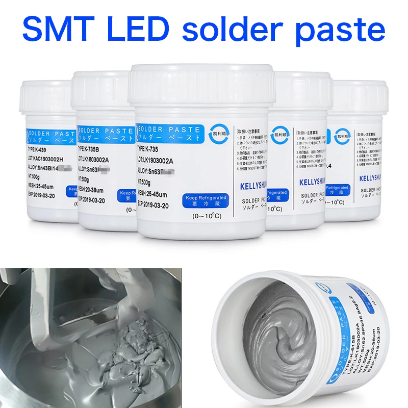 500g Smt Patch Solder Paste Bga Mobile Phone Repair Welding Low Temperature 183℃ Planting Containing Silver Tin Mud Sn63