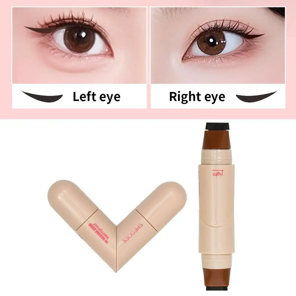 Tampon Eyeliner rotatif pliable, imperméable, résistant aux taches, double pointe, maquillage pour débutants, produit cosmétique paresseux G2Q4