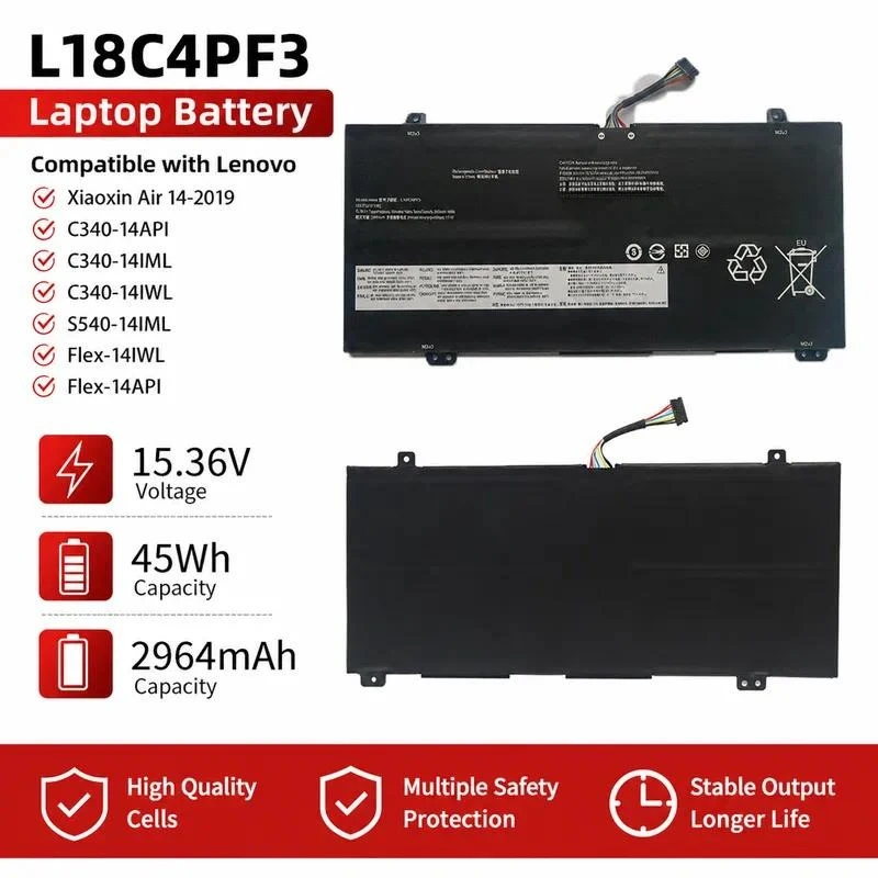 Applicable to Lenovo, Xiaoxin Air14-2019 C340-14API/IWL/IML L18C4PF3 battery