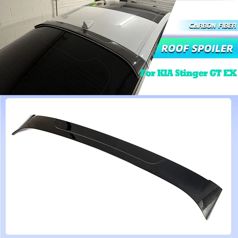 Carbon Fiber Car Rear Roof Spoiler Wings for KIA Stinger GT EX Hatchback 4D 2018-2023 Racing Rear Spoiler Wing Lip Body Kit FRP