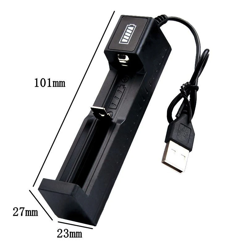 18650 USB Battery Charger Universal 1 Slot Smart Quick Charging for Rechargeable Lithium Batterie Charge 14500 16650 14650 18500