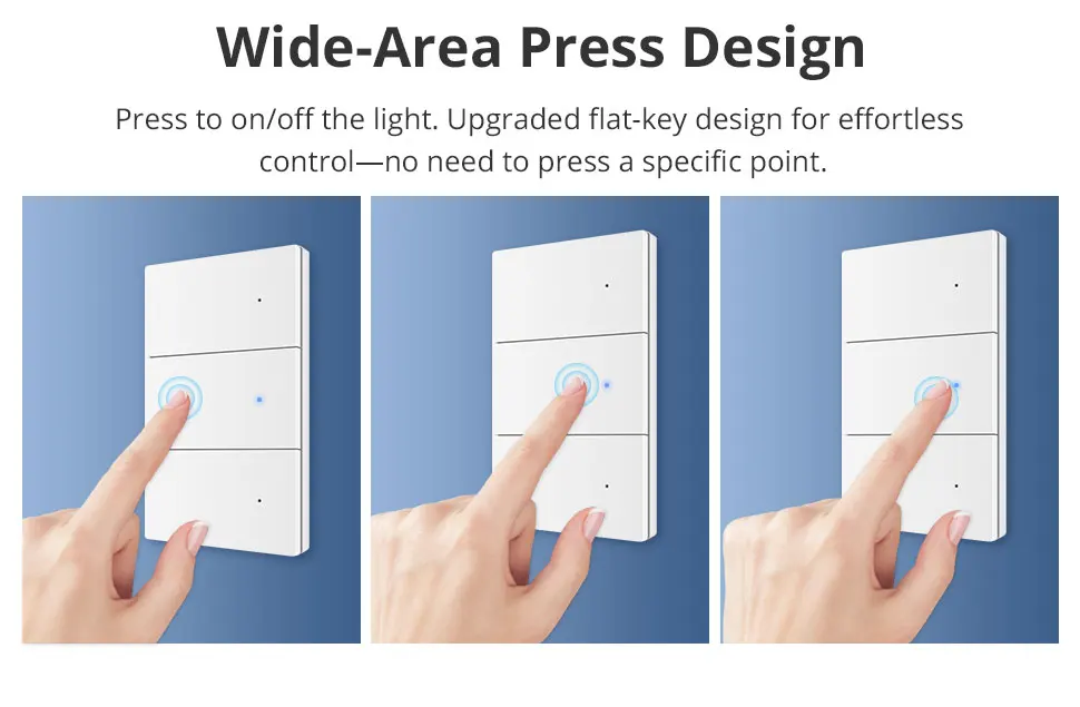 Zemismart Zigbee Smart Wandlichtschalter Ohne Neutralleiter 1 2 3 Tasten Druckknopf PC-Panel Kompatibel mit Tuya Zigbee Hub Smart Life ZM-808 – Detail 4